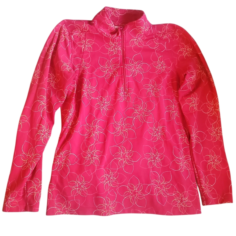 Pink Floral Long Sleeve Top- LL Bean Medium